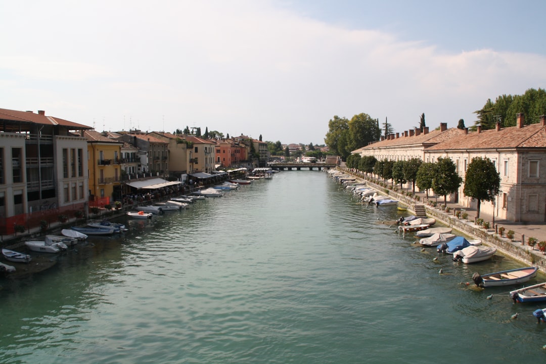Canal and boats near Lake Garda for the Lake Garda and Dolomites trip