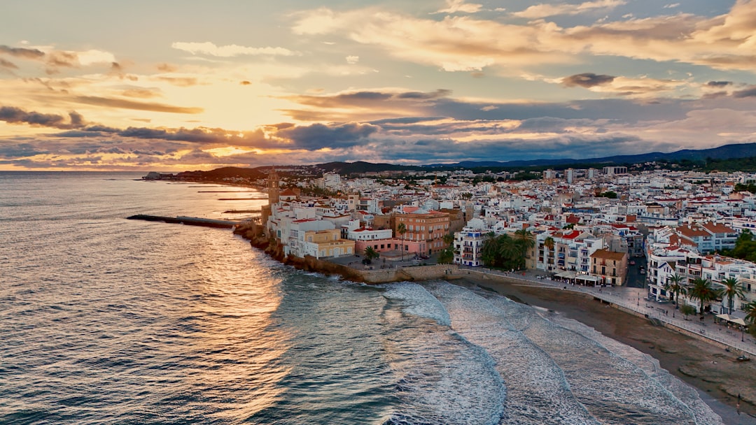 Mediterranean coastline at Sitges for the Spanish Mediterranean Coast trip